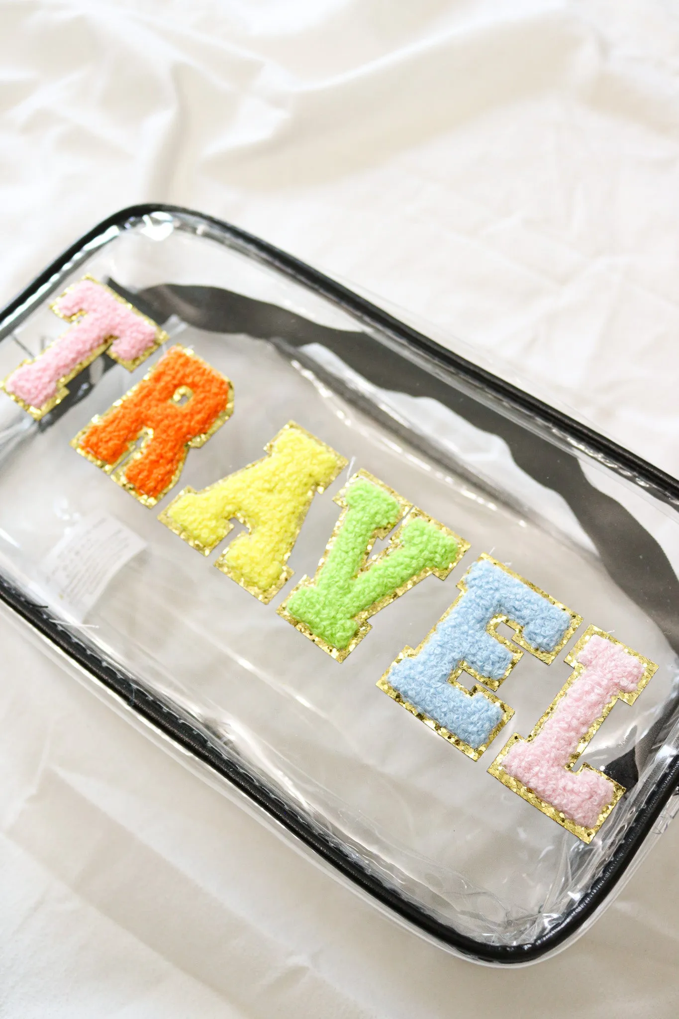 Clear 'TRAVEL' Cosmetic Bag