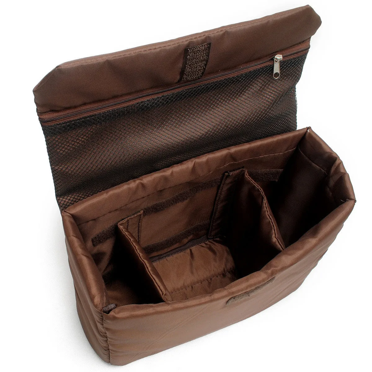 Coffee DSLR Camera Bag Insert One Body Two Lens B37