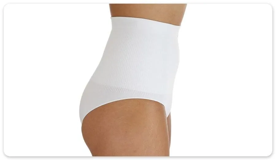 Comfizz Womens Ostomy/Hernia/Post Op Support Briefs High Waist Lvl 2 White M/L