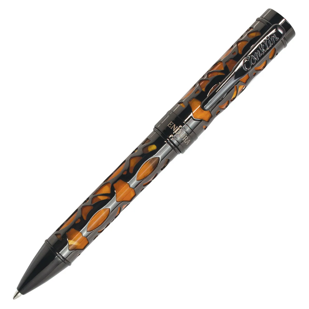 Conklin Endura Deco Crest Ballpoint - Orange with Gunmetal