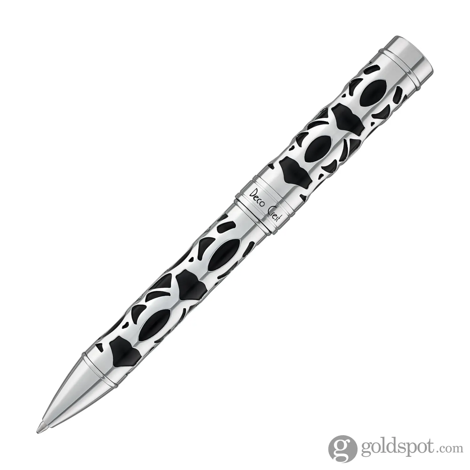 Conklin Endura Deco Crest Ballpoint Pen in Black with Chrome Trim