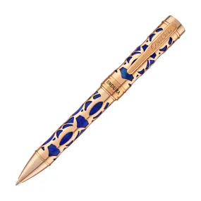 Conklin Endura Deco Crest Ballpoint Pen in Blue with Rosegold Trim