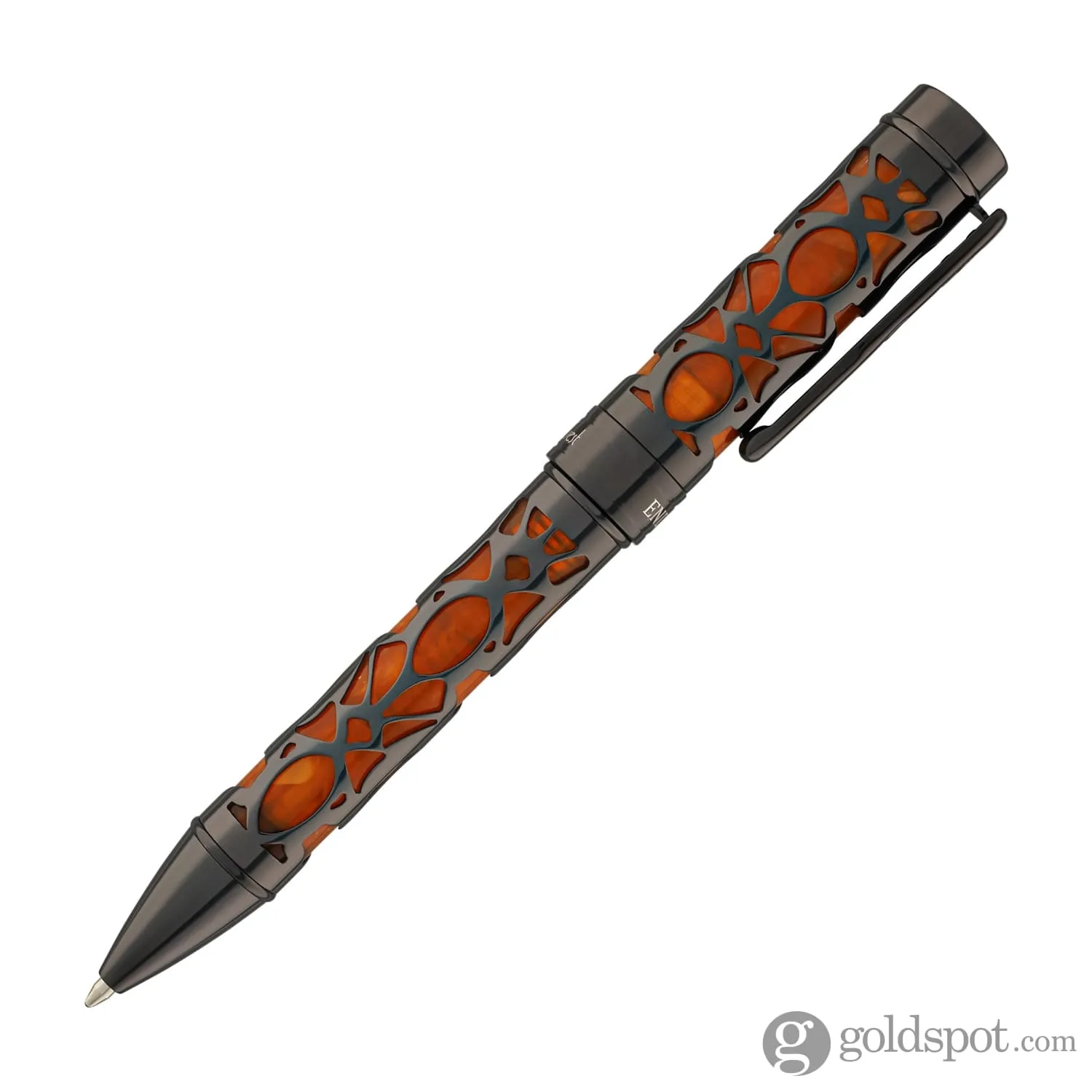 Conklin Endura Deco Crest Ballpoint Pen in Orange with Gunmetal Trim