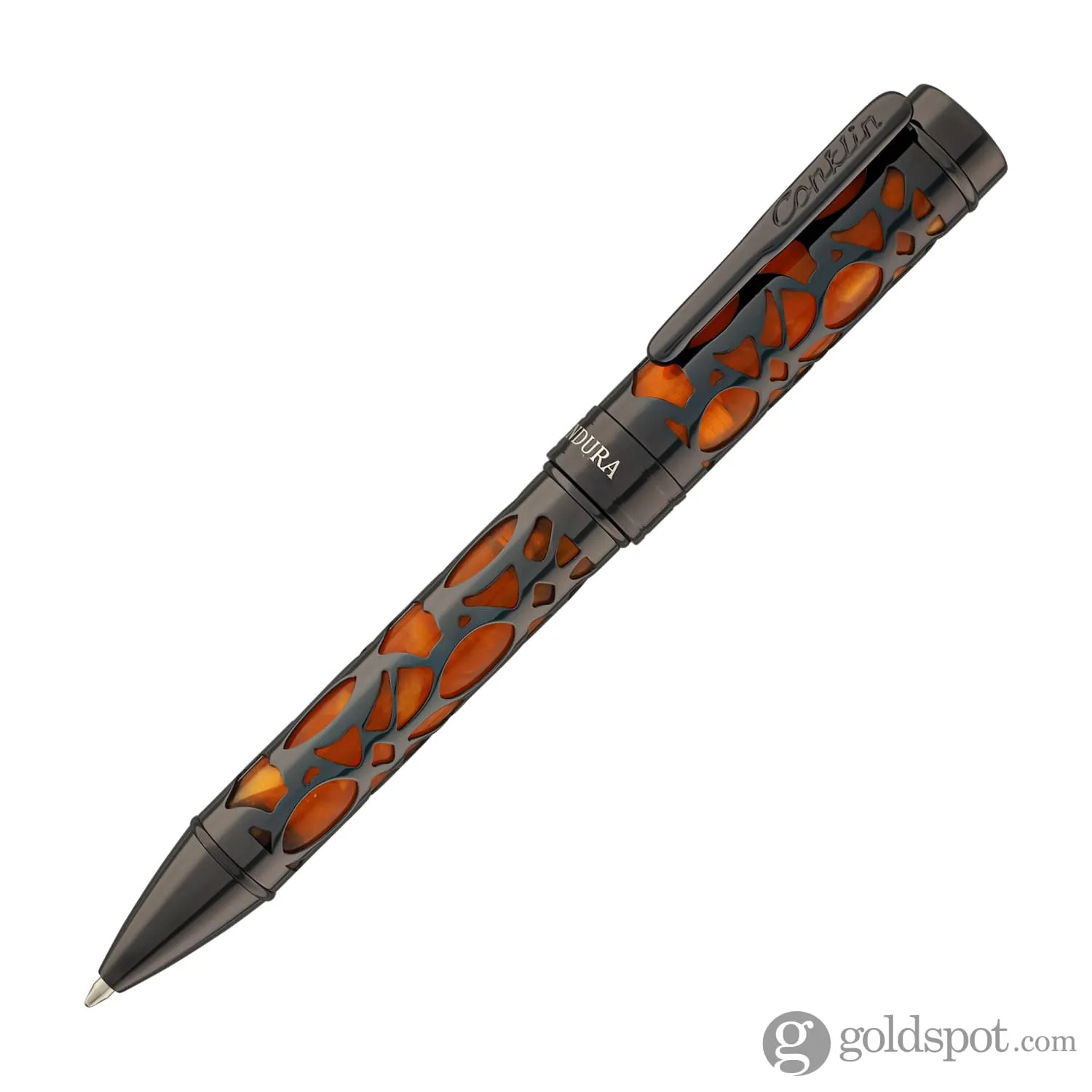 Conklin Endura Deco Crest Ballpoint Pen in Orange with Gunmetal Trim