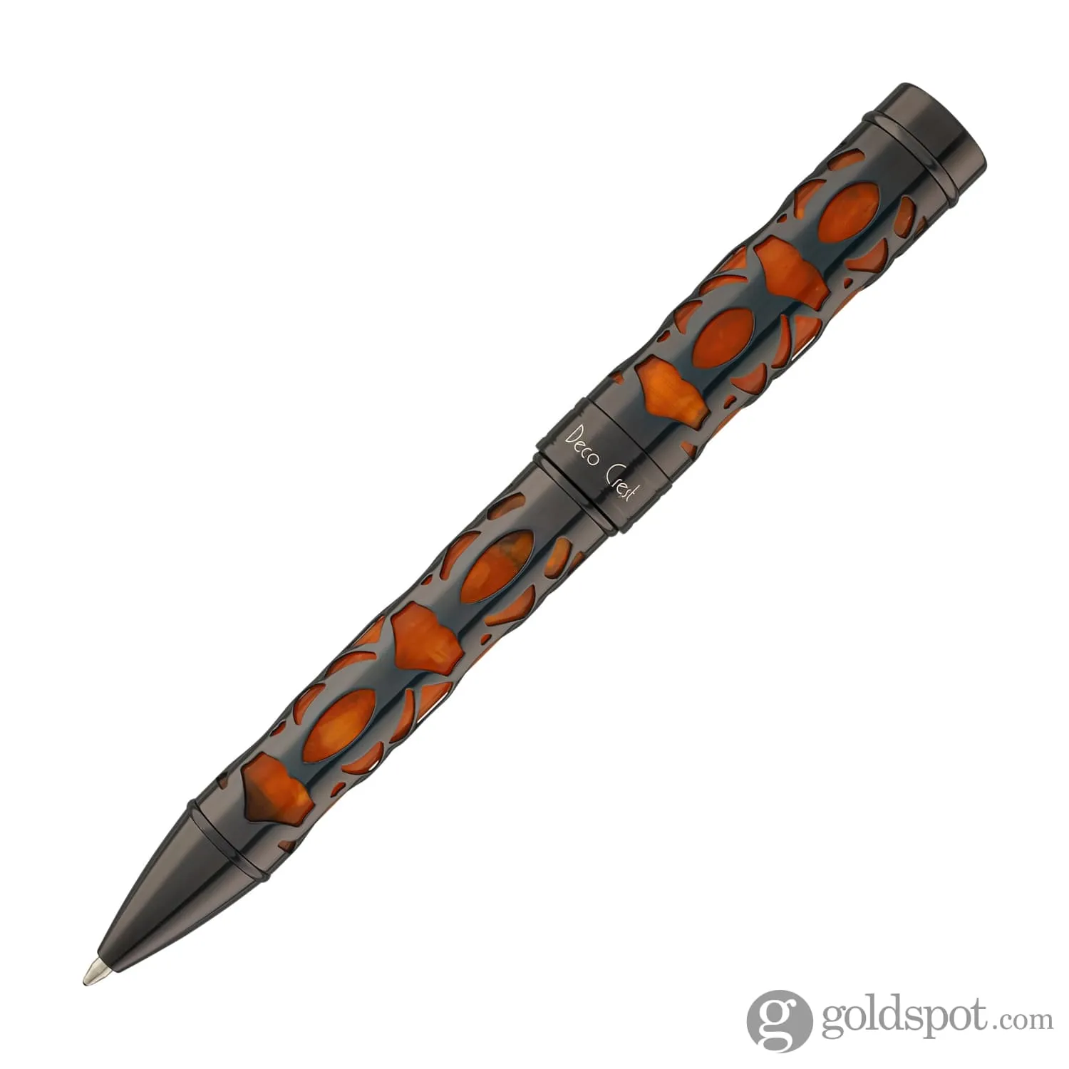 Conklin Endura Deco Crest Ballpoint Pen in Orange with Gunmetal Trim