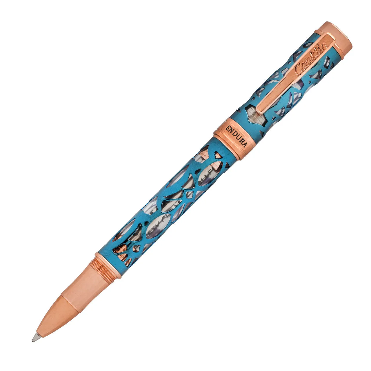 Conklin Endura Deco Crest Rollerball - Demo Blue Rosegold