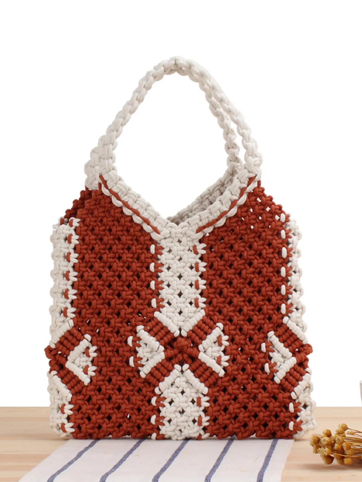 Cotton Rope String Woven Weave Summer Handbag