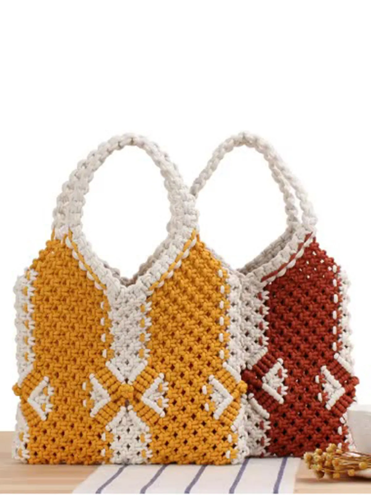 Cotton Rope String Woven Weave Summer Handbag