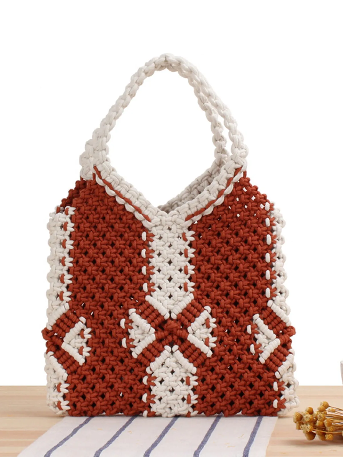 Cotton Rope String Woven Weave Summer Handbag