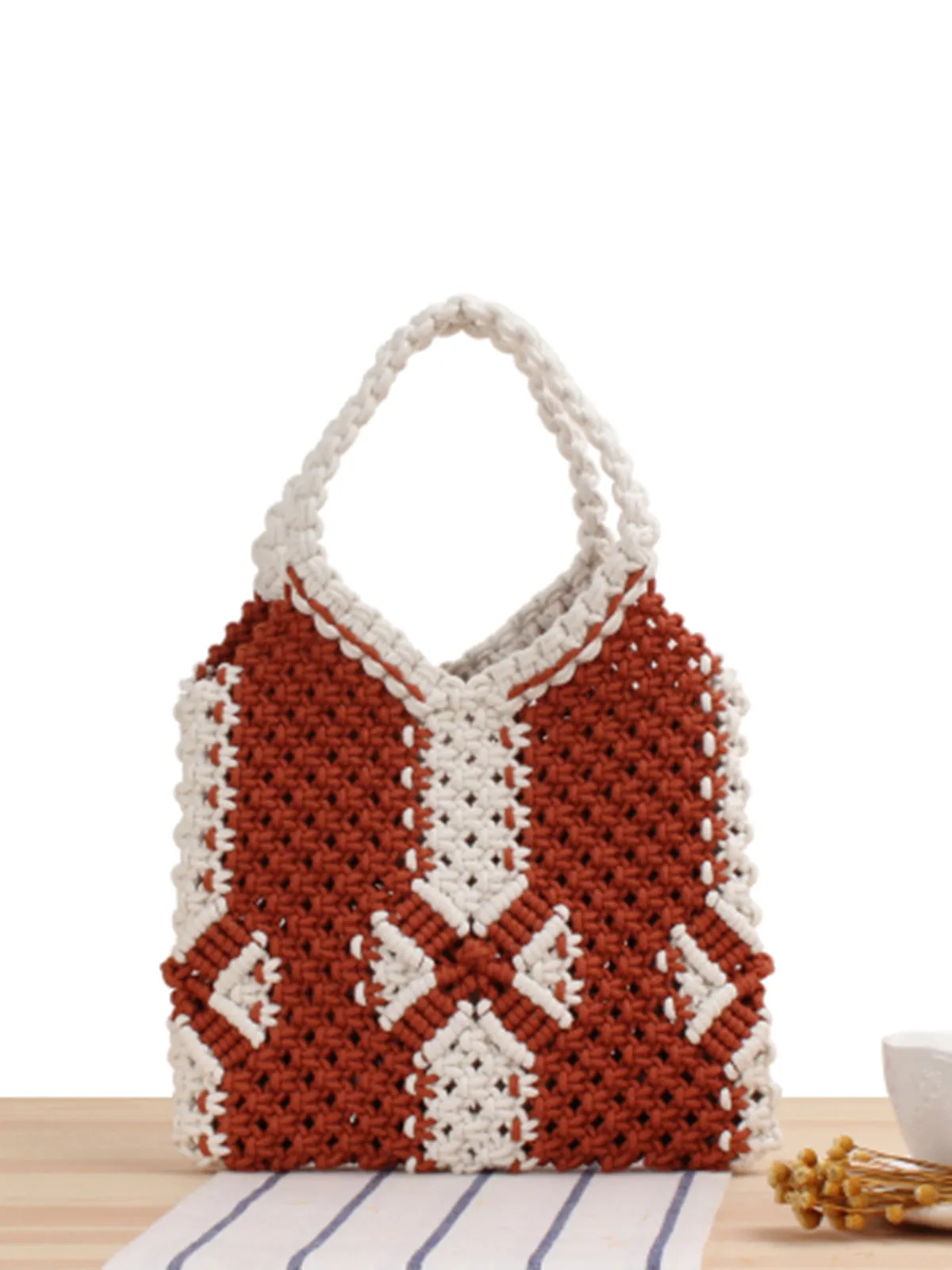 Cotton Rope String Woven Weave Summer Handbag