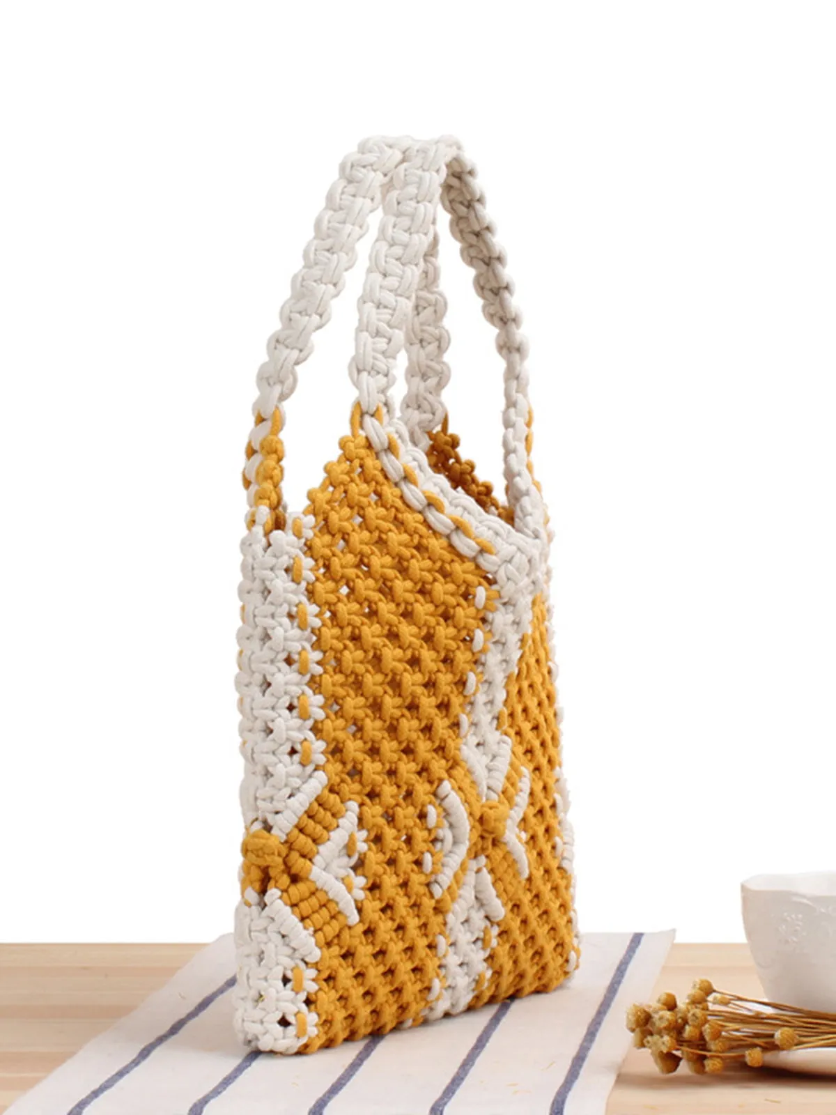 Cotton Rope String Woven Weave Summer Handbag