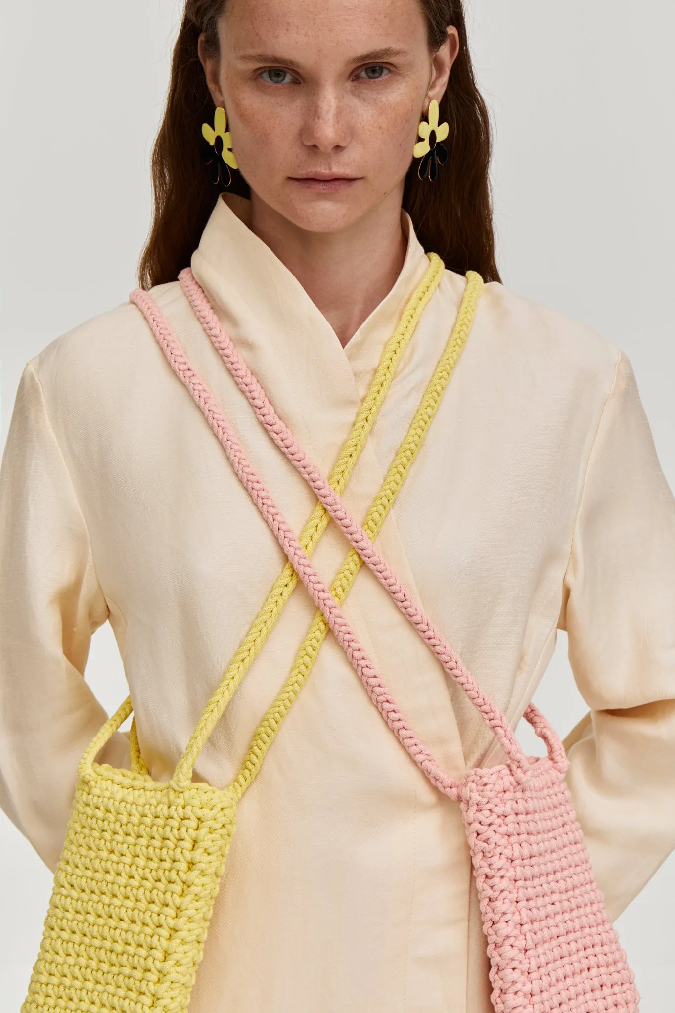 Crochet shoulders bag - Yellow