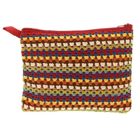 Crochet Stripe Cosmetic Bag