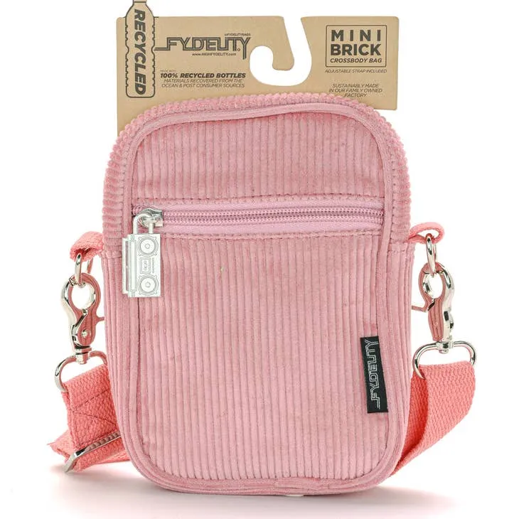 Crossbody Mini Brick Bag - Pink Corduroy