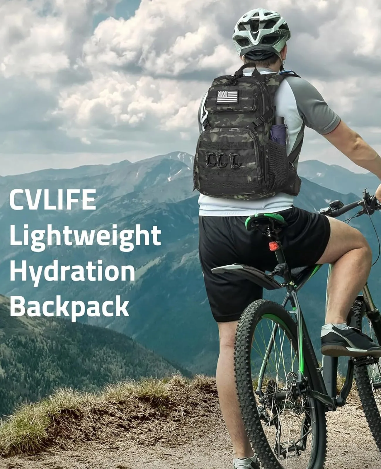 CVLIFE Tactical Hydration Backpack with 3L Water Bladder