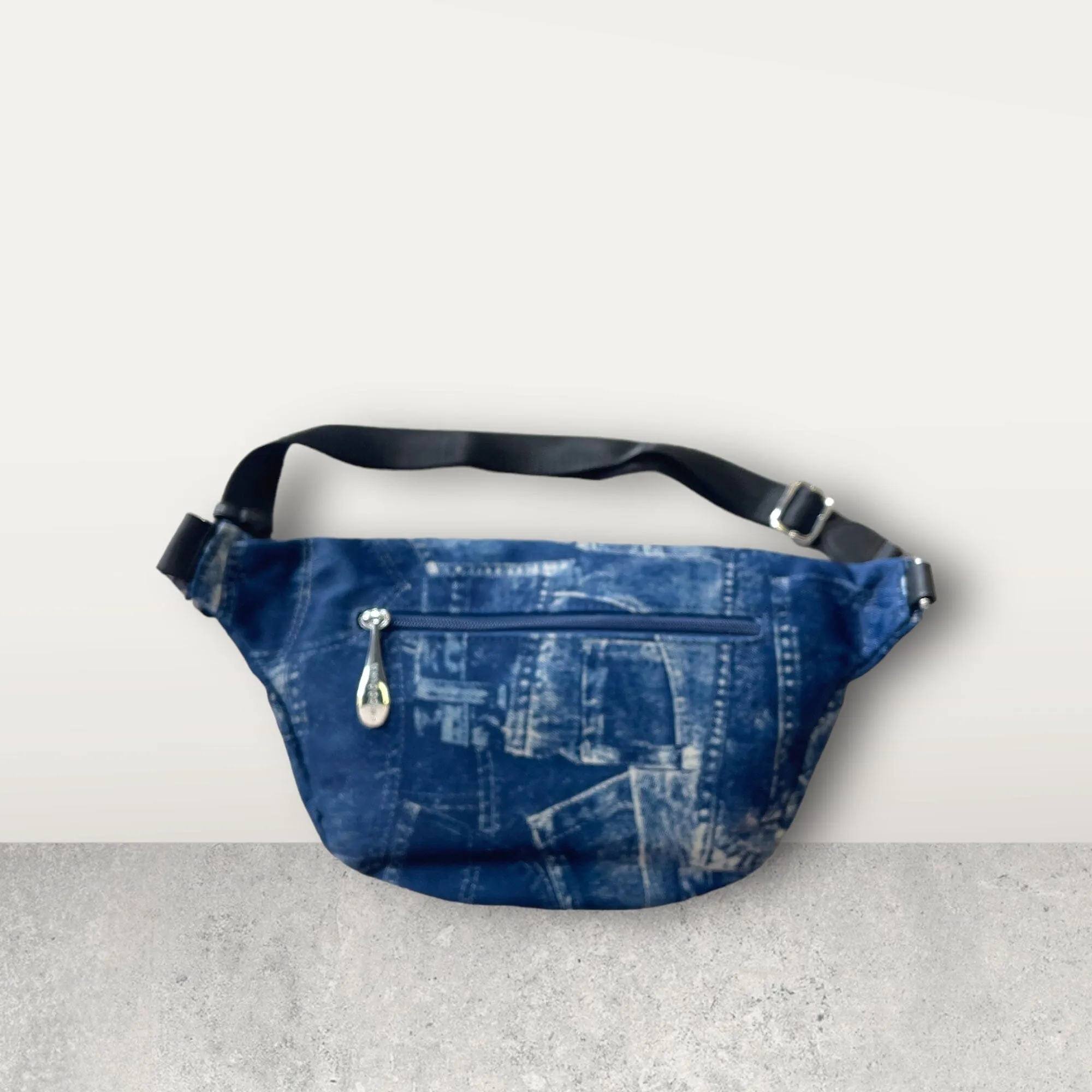 DENIM PRINT FANNY PACK