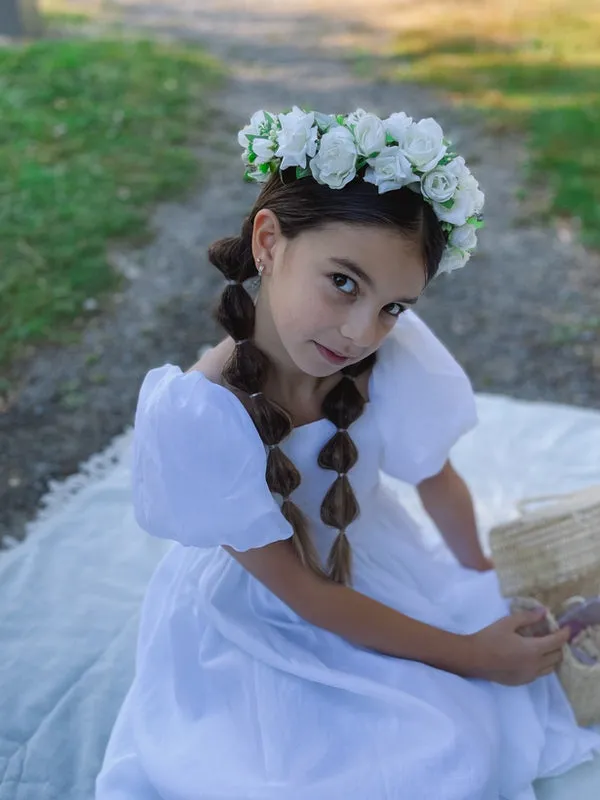 Destiny White Girls Flower Crown