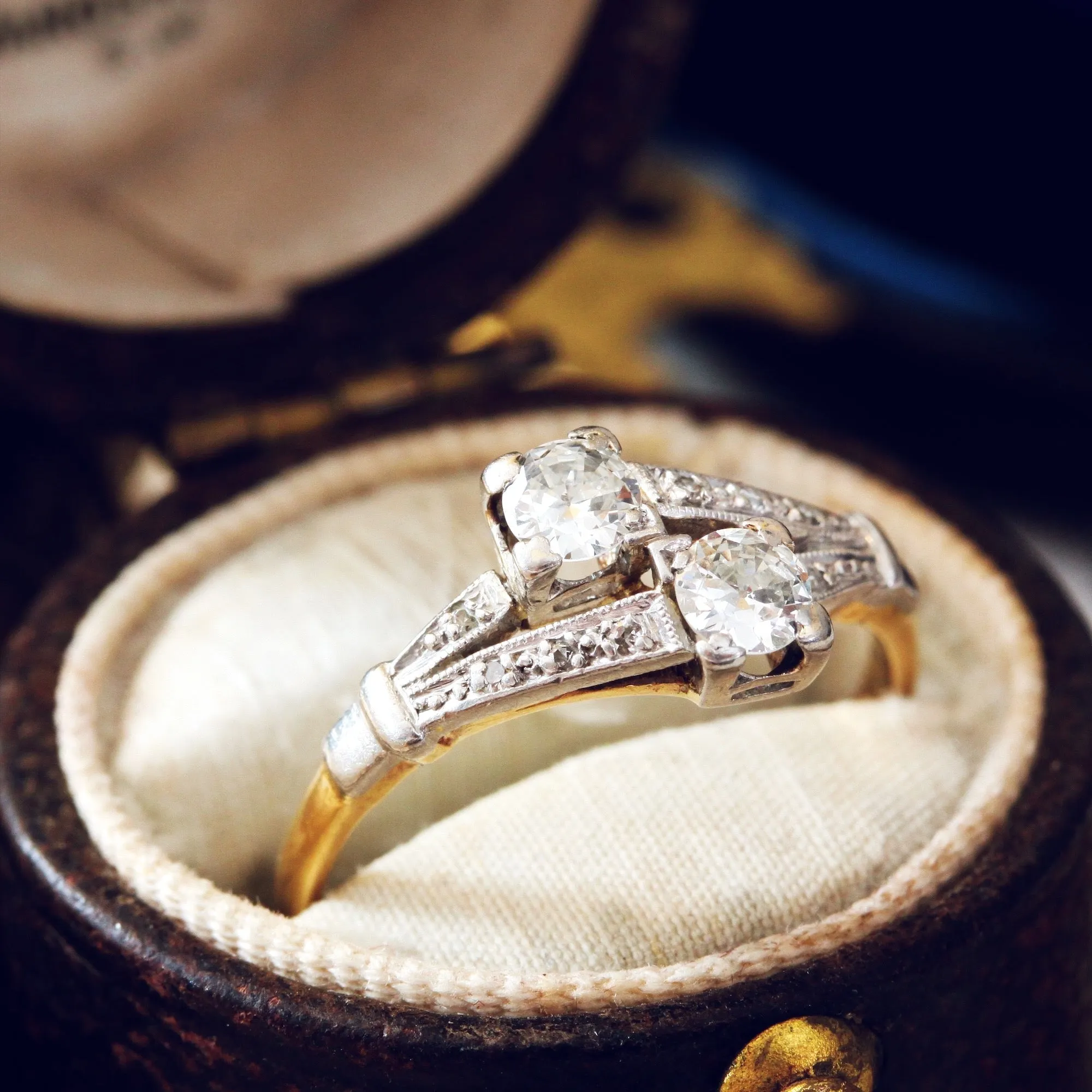 Divine Loveliness! Vintage Diamond 'Toi et Moi' Ring