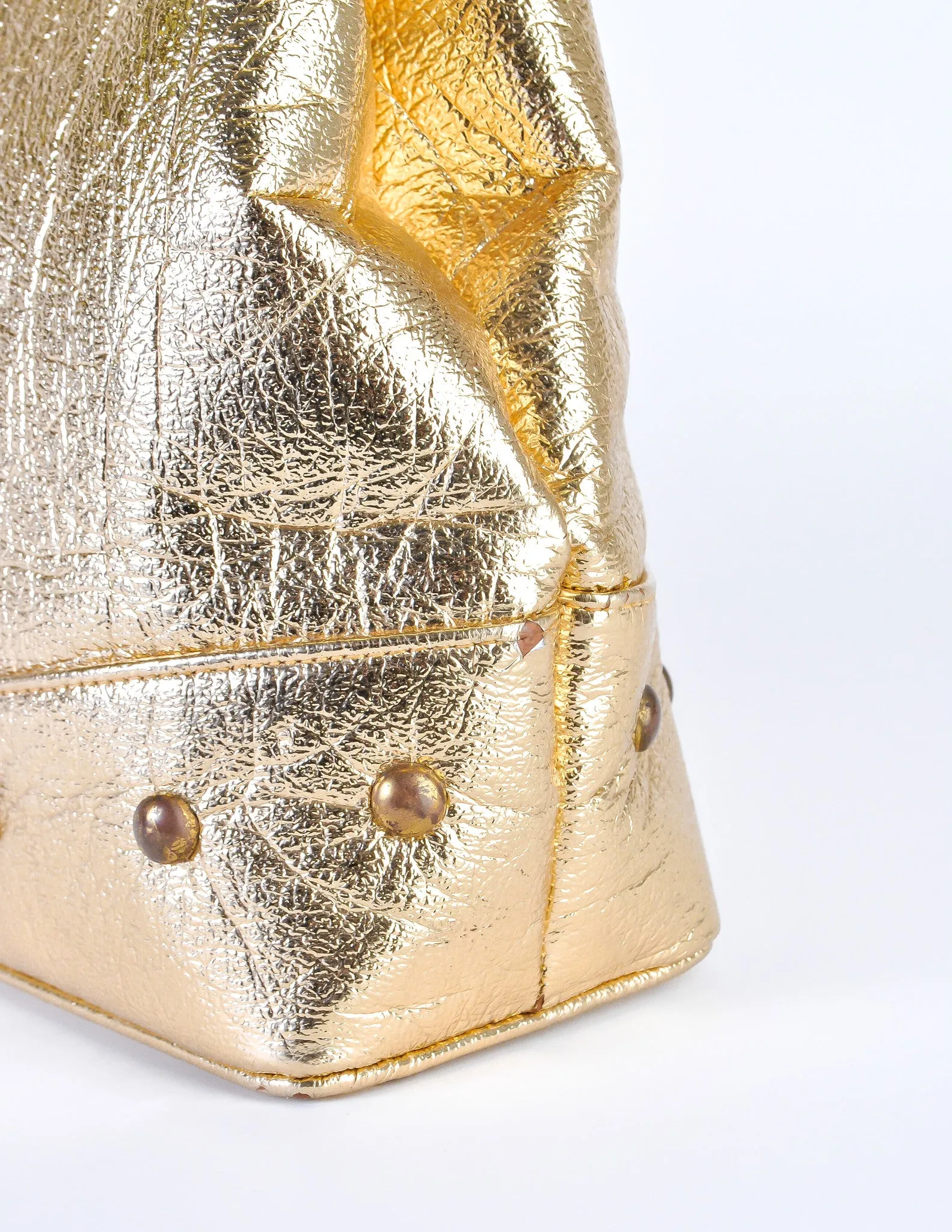 Excel Vintage Gold Lame Geometric Handbag