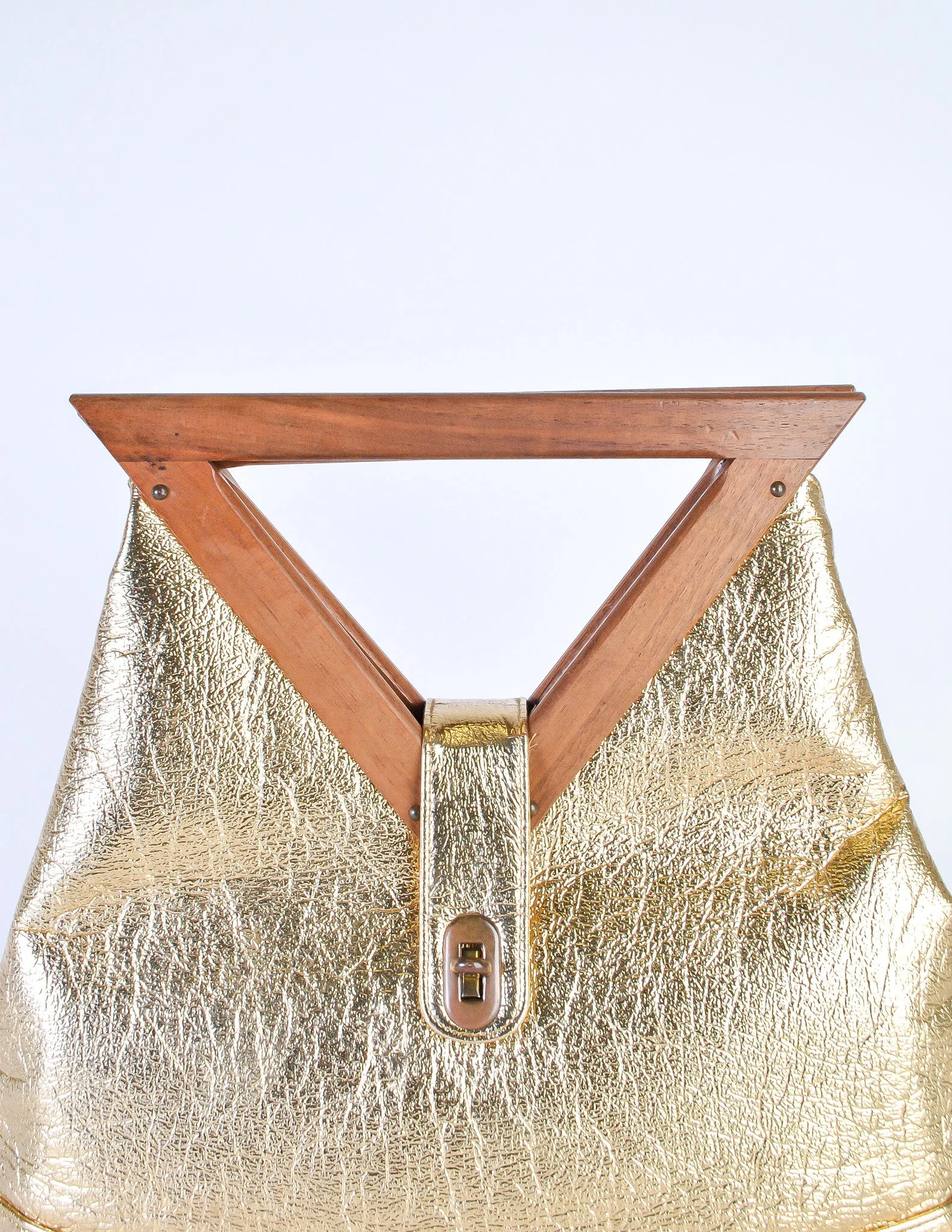 Excel Vintage Gold Lame Geometric Handbag