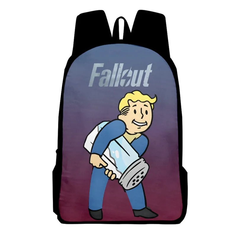 Fallout Backpack Vault Boy School Bag Teenage Hiking BookBag Halloween 3D Printed Backpack