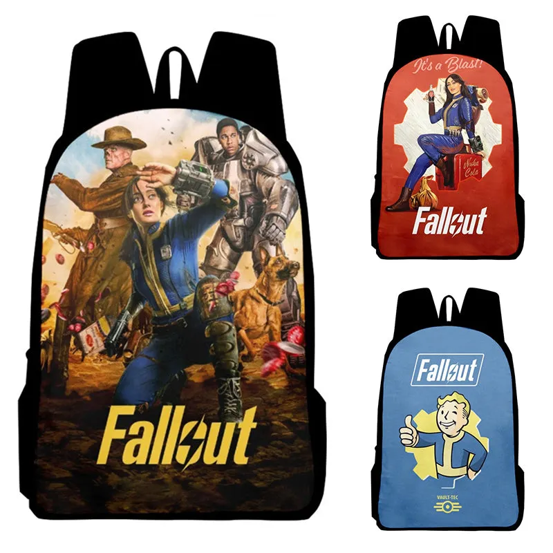 Fallout Backpack Vault Boy School Bag Teenage Hiking BookBag Halloween 3D Printed Backpack