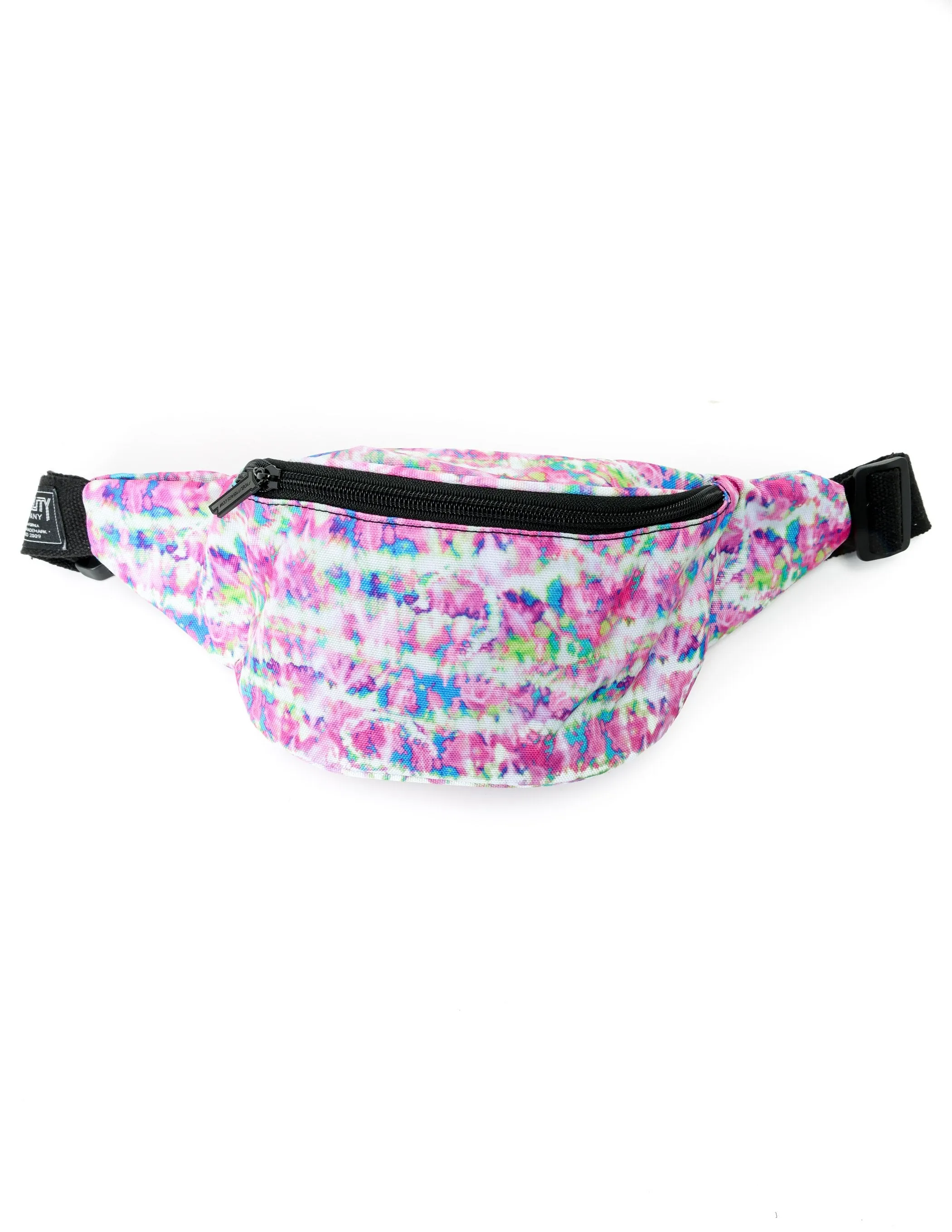 Fanny Pack |La Banana Bum Bag 2 Pocket Fanny Pack |Tie Dye Pink Crackle