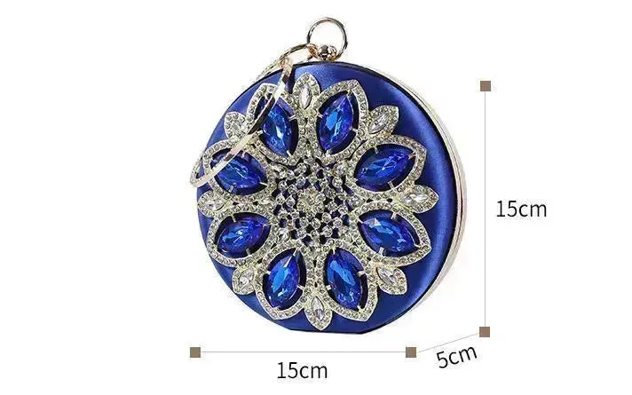 Fashion Rhinestone Diamond Silk Women's Hand Bag Dinner Wedding  Party Clutch Bag Dress Bag