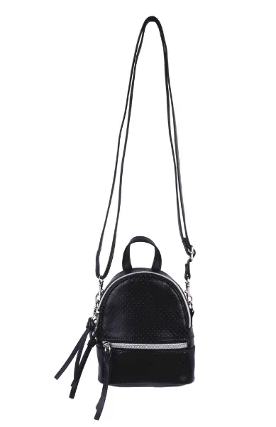 Florence Mini Backpack Crossbody in Black