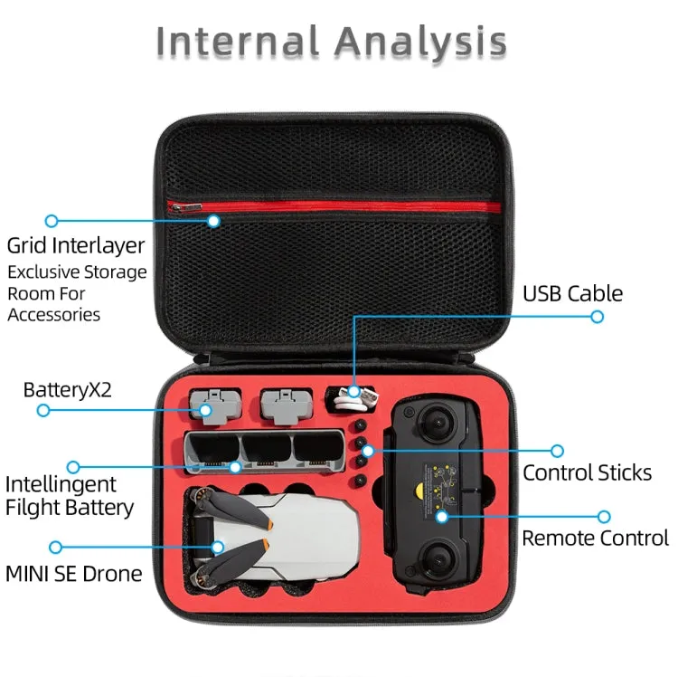 For DJI Mini SE Shockproof Carrying Hard Case Storage Bag, Size: 21.5 x 29.5 x 10cm(Grey   Black Liner)