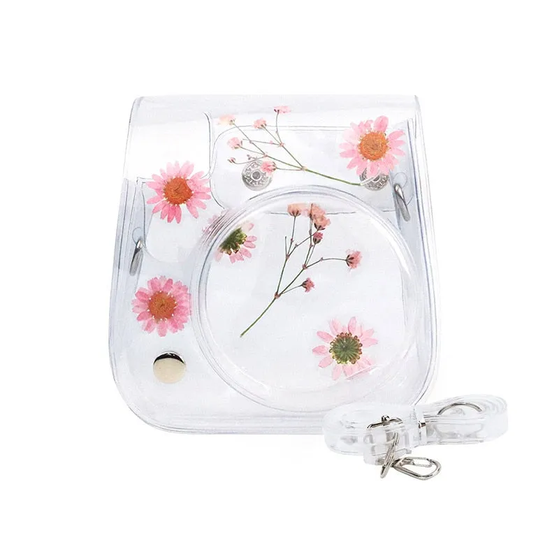 For Fujifilm Instax Mini 11 9 8 Transparent Camera Case Protective Carry Bag Cover with Shoulder Strap