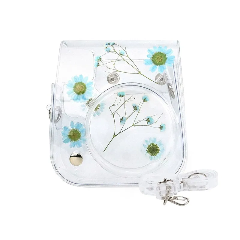 For Fujifilm Instax Mini 11 9 8 Transparent Camera Case Protective Carry Bag Cover with Shoulder Strap