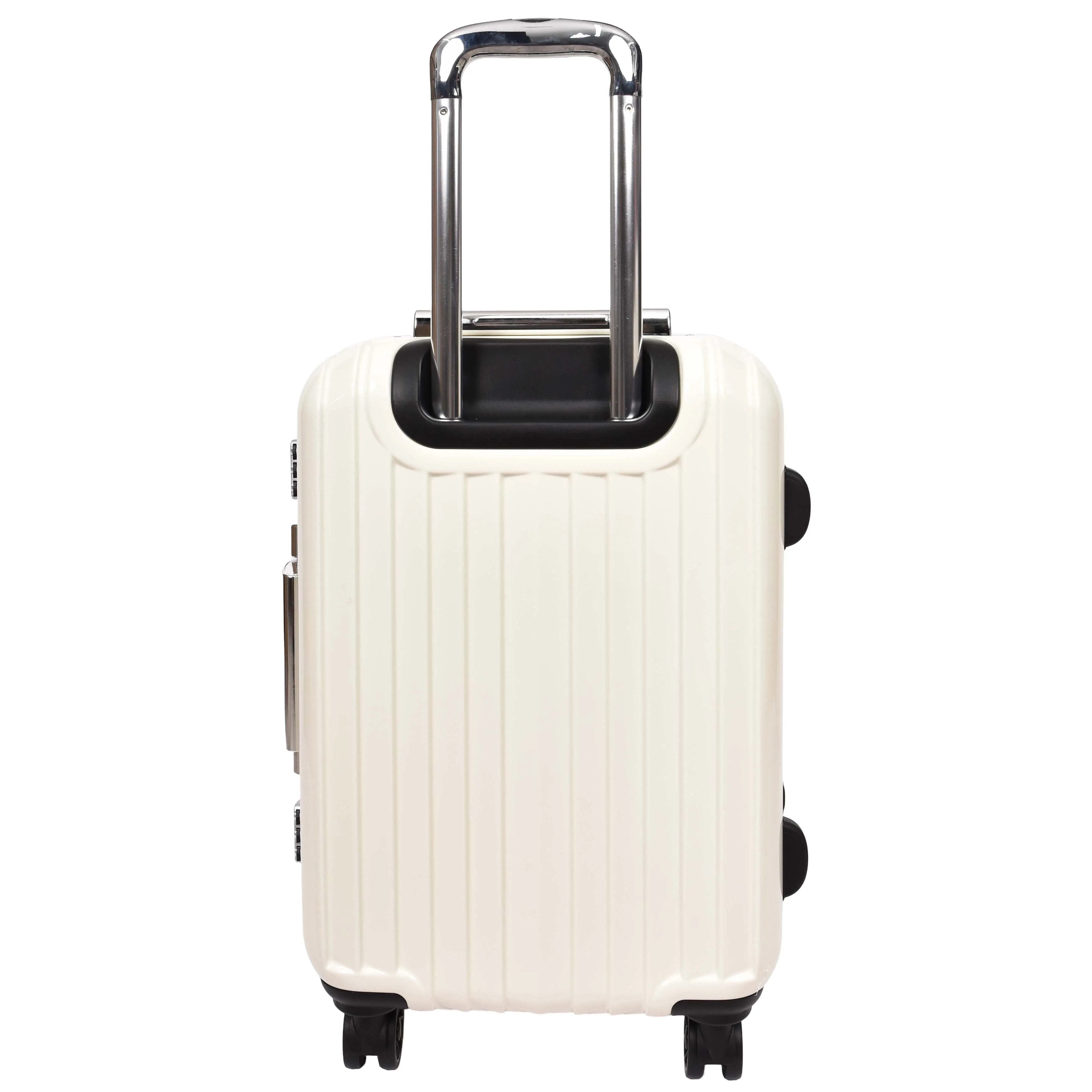 Four Wheel Suitcase Metal Frame Luggage Navigator Off White