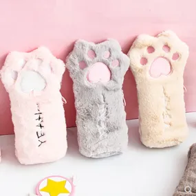 Furry Kitten Paw Pencil Case