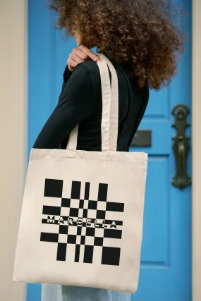 Geometric Print Branded Tote Bag