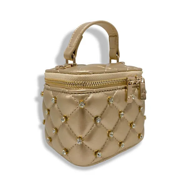 Gold Embellished Vanity Quilted Purse