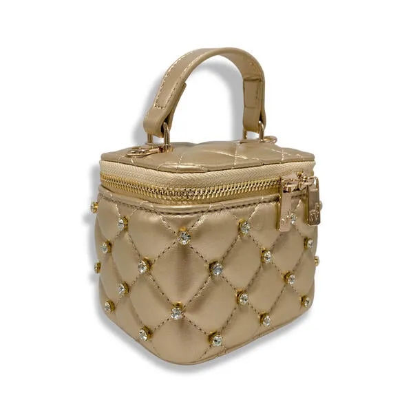 Gold Embellished Vanity Quilted Purse