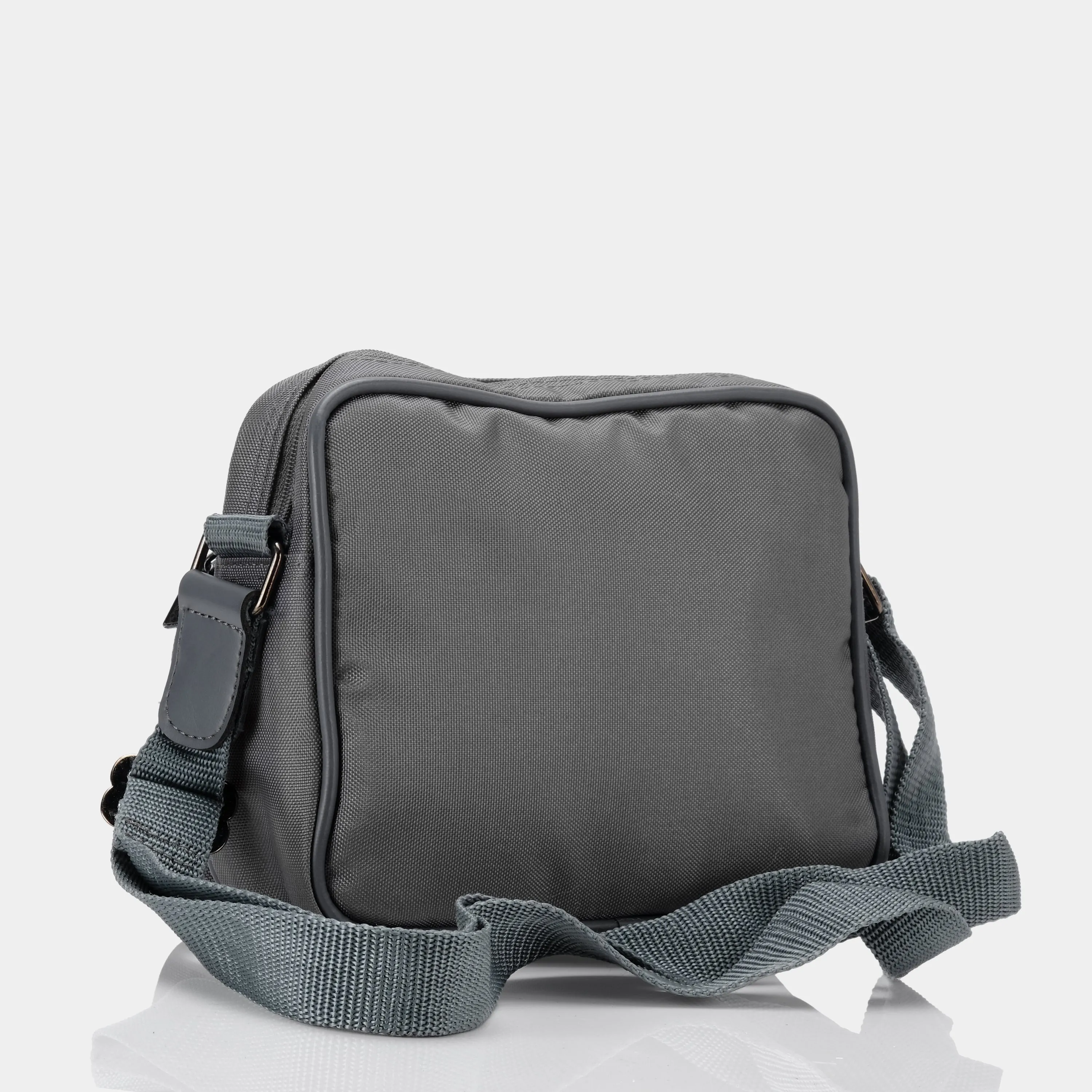 Grey Camera Bag with Red Stripe