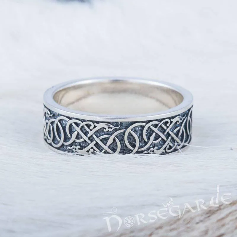 Handcrafted Early Urnes Ornamental Band - Sterling Silver