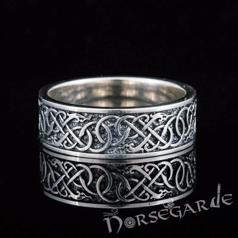 Handcrafted Early Urnes Ornamental Band - Sterling Silver