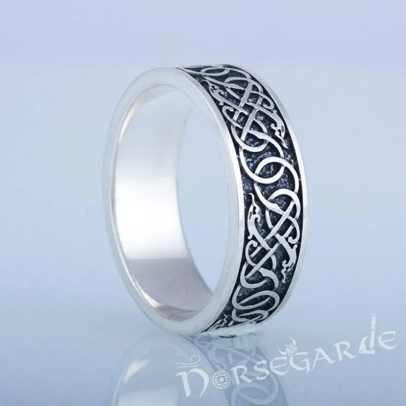 Handcrafted Early Urnes Ornamental Band - Sterling Silver