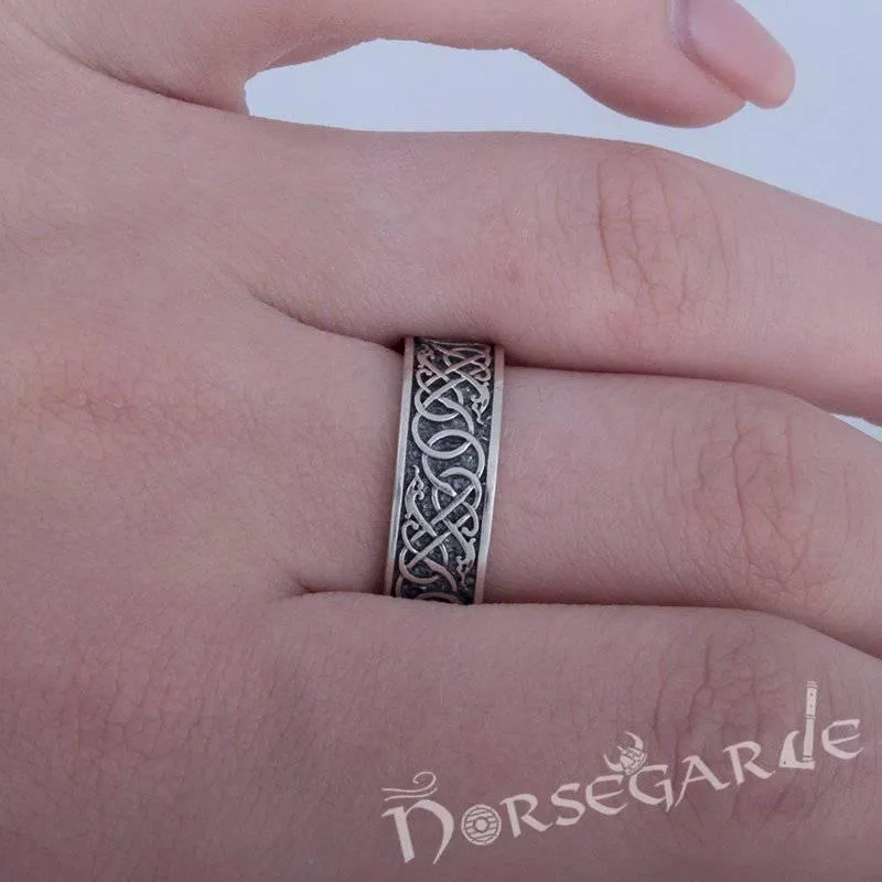 Handcrafted Early Urnes Ornamental Band - Sterling Silver