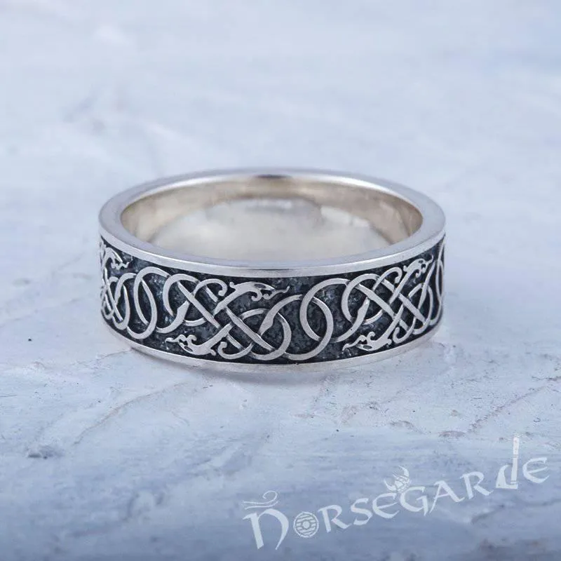 Handcrafted Early Urnes Ornamental Band - Sterling Silver