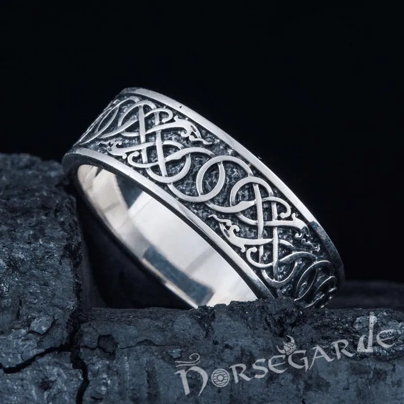 Handcrafted Early Urnes Ornamental Band - Sterling Silver