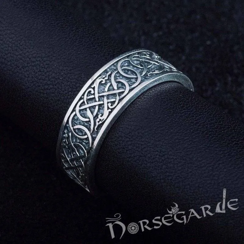 Handcrafted Early Urnes Ornamental Band - Sterling Silver