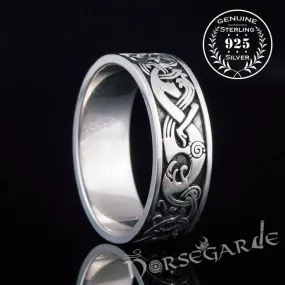 Handcrafted Late Urnes Ornamental Band - Sterling Silver