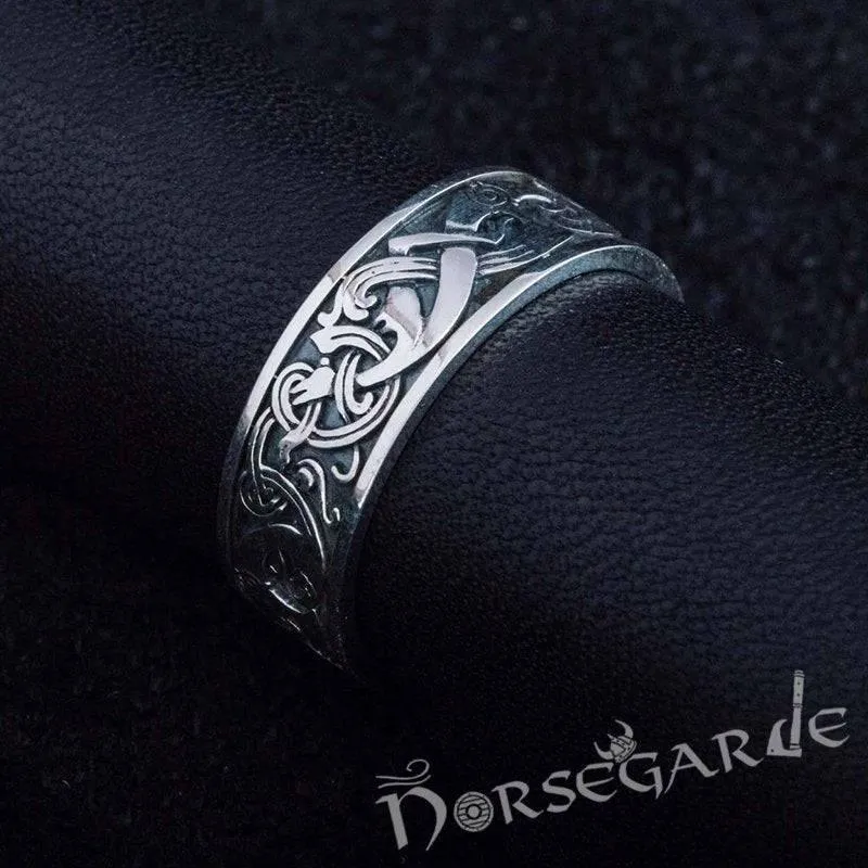 Handcrafted Late Urnes Ornamental Band - Sterling Silver