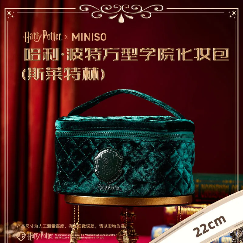 Harry Magical School Wizard Witch X Miniso | Magical School Four Houses Large Cosmetic Bag Red Blue Green Yellow - Kawaii items