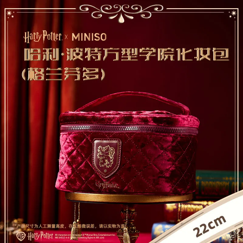 Harry Magical School Wizard Witch X Miniso | Magical School Four Houses Large Cosmetic Bag Red Blue Green Yellow - Kawaii items