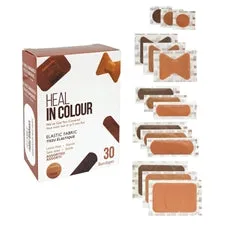 Heal In Colour Fabric Adhesive Bandages, Assorted Shapes, Colours and Sizes (30 pack)